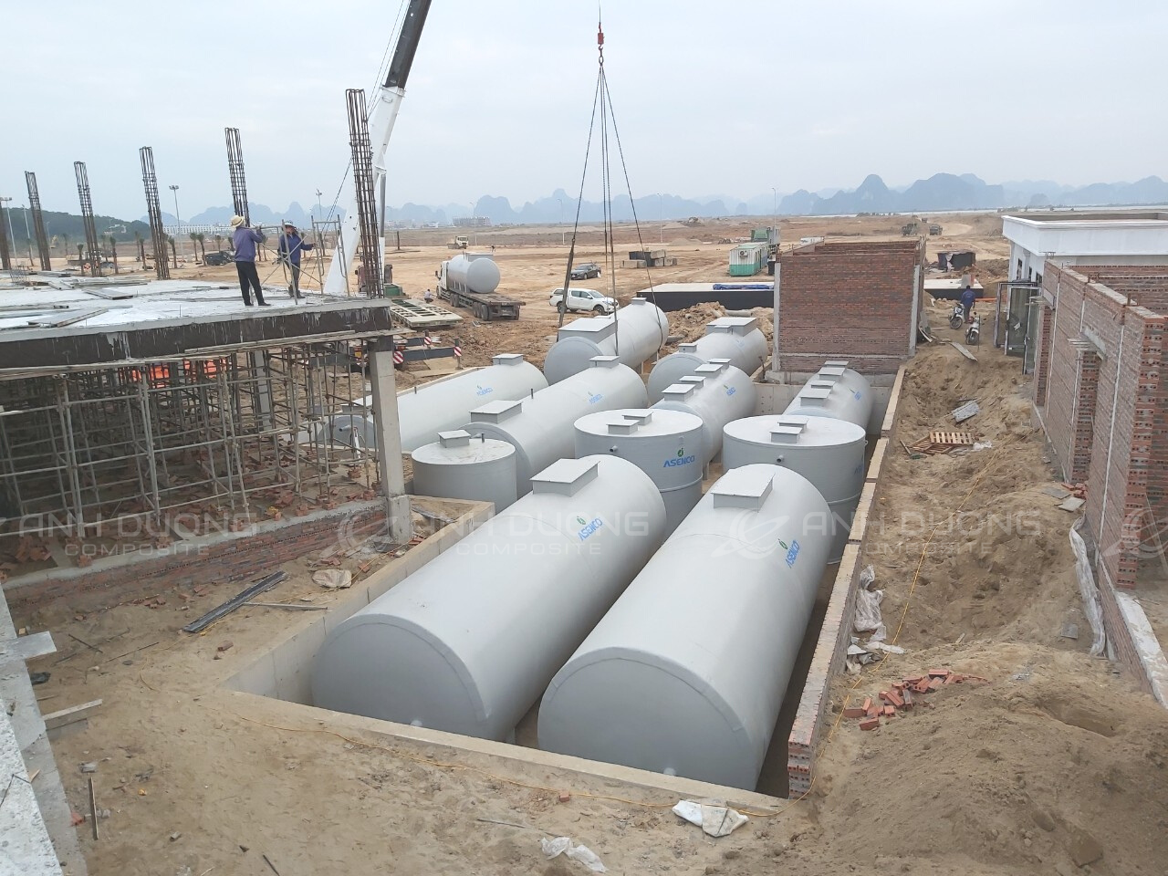dự án 12 bồn xử lý nước thải asenco