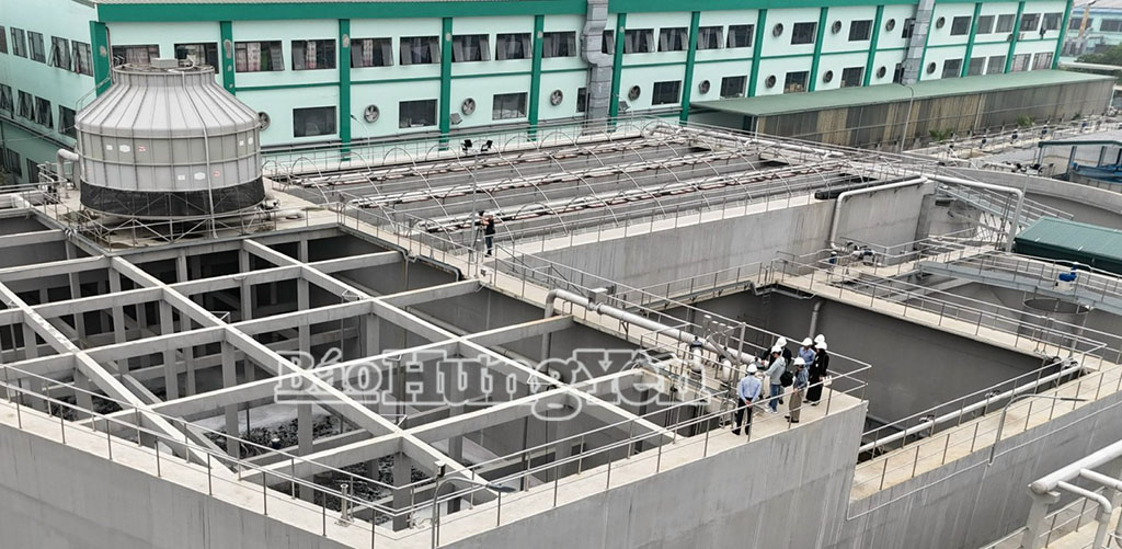 Nhà máy xử lý nước thải số 2 của KCN Dệt may Phố Nối.